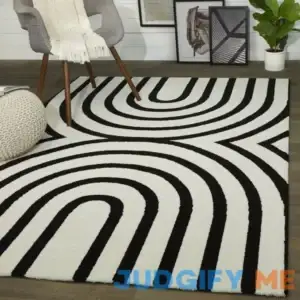 Aluesi Geometric Black/Beige Area Rug Wade Logan Rug