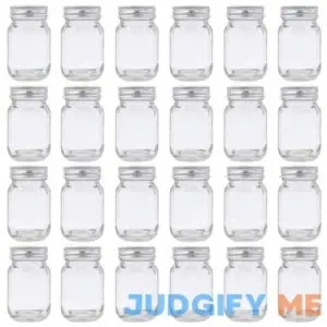 U Pack 2oz Mason Jar with Silver Lid for Honey Jam Spice Pack of 24 Sets