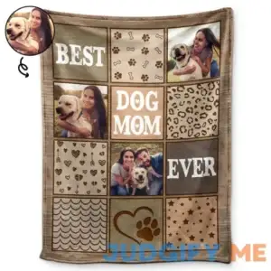 Wander Prints Custom Photo Custom Photo Best Dog Mom Ever - Gift For Pet Lovers - Personalized Fleece Blanket Fleece Blanket / 30x40in