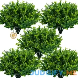 Lnoicy Artificial Greenery Plants Outdoor UV Resistant Fake Plants Boxwood Shrubs Grass