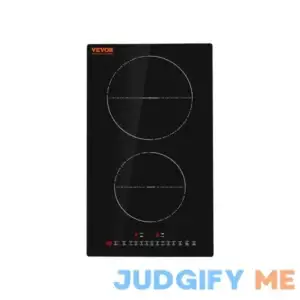 VEVOR 20.1 x 11.6-IN Induction Cooktop 20-in 2 Burners Black Induction Cooktop Stainless Steel | QRSCKDC12110V109VV1