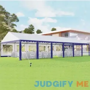 Phi Villa Scalloped Valance Party Tent Canopy Shelter with Heavy Duty Design