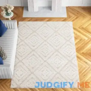 Patricia Geometric Handmade Tufted Cotton/Wool Beige Area Rug Etta Avenue Rug