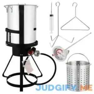 Itoproad 30qt Outdoor Fryer Boil Pot Aluminum Turkey Fryer Propane 55000btu