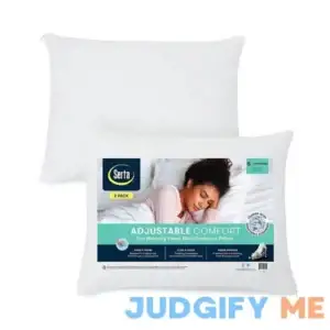 Serta Adjustable Comfort Gel Memory Foam Mini Cushion Filled 2-Pack Pillow Set