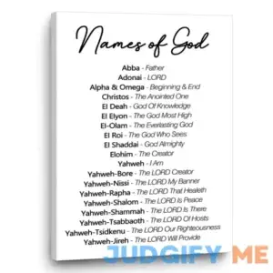 God Names Poster Print Bible Verse Canvas Painting for Home Decor Names of God Wall Art Yahweh Poster Minimalist Black and White Wall Art Christian
