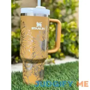 Sunflower Stanley Custom Wrap Engraved Stanley Laser Engraved Cup Tumbler Custom Laser Engraved Stanley Water Bottle Stanley 40 oz. Quencher