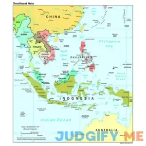 Gifts Delight Laminated 24x28 Poster: Large Scale Political map of Southeast Asia with Capitals - 1997 Southeast Asia Asia