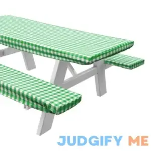 Sorfey Vinyl Picnic Table and Bench Fitted Tablecloth Cover Checkered