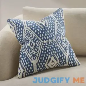 West Elm Seaside Orig Pillow Cover 18x18 Blue Fusion + Down Insert