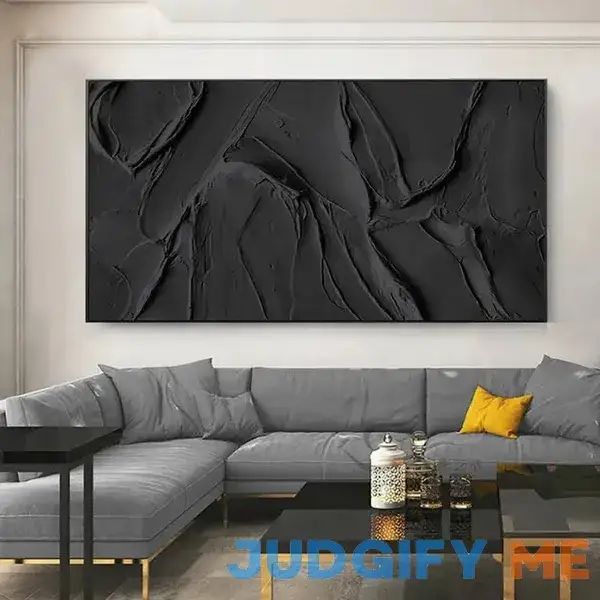 Black Minimalist Zen Textured Wall Art Black Minimalist Zen Textured Wall Art