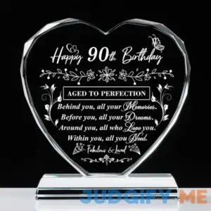 QIANRUNA Birthday Gifts for Women Men Laser Glass Heart Birthday Decorations Ideas