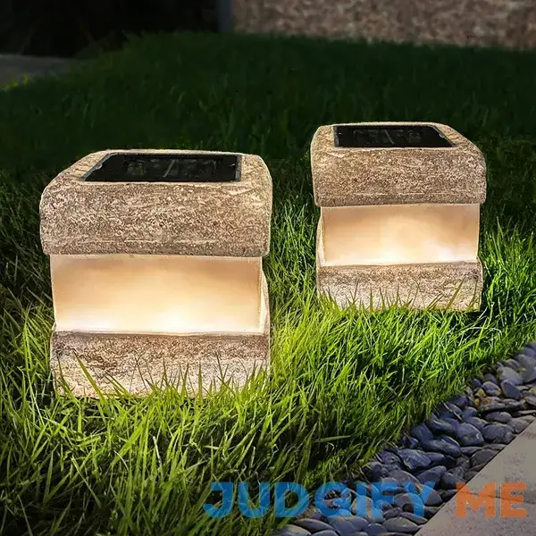 Larekook 2 Pack Solar Garden Lights Fake Rock Lights for Outdoor Pathway Yard Larekook 2 Pack Solar Garden Lights Fake Rock Lights for Outdoor Pathway Yard