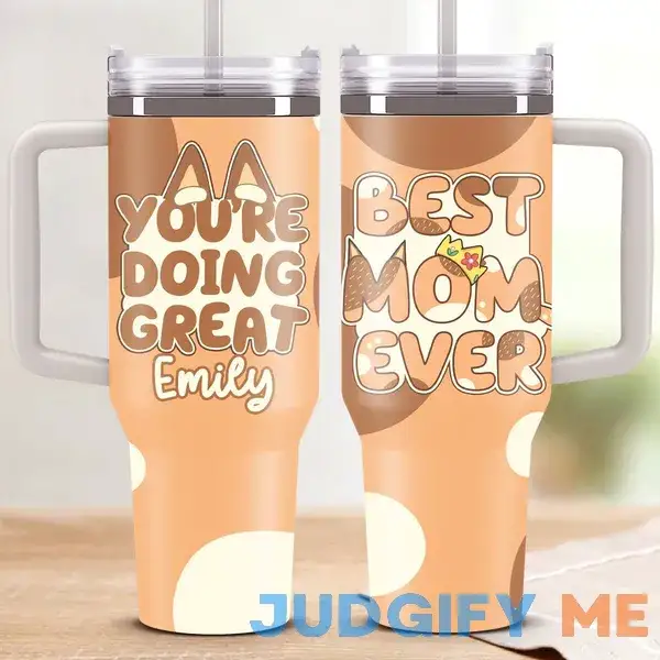 Best Bluey Mom Ever Personalized Tumbler with Custom Name Best Bluey Mom Ever Personalized Tumbler with Custom Name