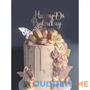 12pcs Metallic Hollow Out Butterfly Design Random Cake Decoration