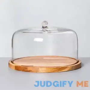 Hearth & Hand with Magnolia 9" Wood & Glass Covered Dessert Storage