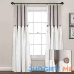 Lush Decor Linen Button Single Panel Window Curtain