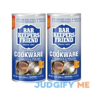 Bar Keepers Friend Cookware Cleanser & Polish (2 x 12 oz) Stainless Steel Cleaner & Degreaser for Pots