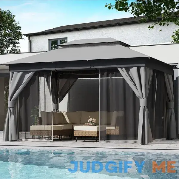 LAUSAINT HOME Outdoor Patio Gazebo 10'x13' with Expansion Bolts LAUSAINT HOME Outdoor Patio Gazebo 10'x13' with Expansion Bolts