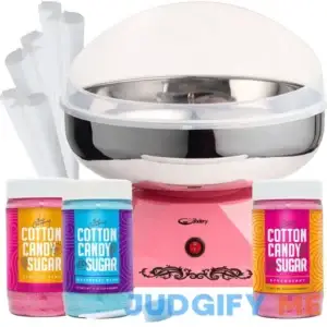 The Candery Cotton Candy Machine with Stainless Steel Bowl 2.0 and Floss Bundle