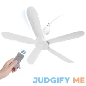 Mengnessly 28" Inch Ceiling Fan AC 110V/DC 12V Indoor Outdoor Gazebo Electric Fans for Tent with Remote Control Portable Hanging Plug in No Light