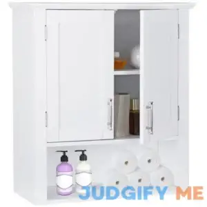 Zeny Bathroom Medicine Cabinet with 2 Door and Adjustable Shelves Wood Frame