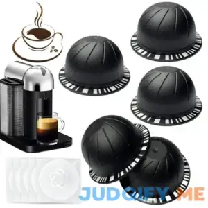Zokrintz Reusable Vertuo Pods Refillable Coffee Vertuo Capsule for VertuoLine Refill Compatible with Nespresso Vertuo 150/230 ml with 5pcs Aluminum