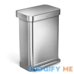 simplehuman 55-Liter Brushed Stainless Steel Rectangular Step Trash Can