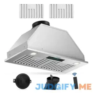 KMB02-30Tylza PowerFlow Series 30" 900 CFM Convertible Insert Range Hood Silver with Charcoal Filter and Light
