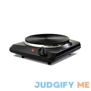 Ovente Electric Countertop Single Burner 1000w Cooktop with 7.25 Inch Cast Iron Plate