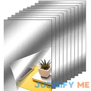 Flexible Mirror Sheets Self Adhesive Non Glass Mirror Tiles Mirror Stickers for Home Wall Decor (10