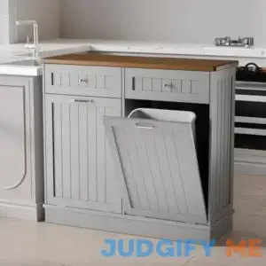 Double Tilt Out Trash Cabinet 20 Gallons Wooden Free Standing Betterhood