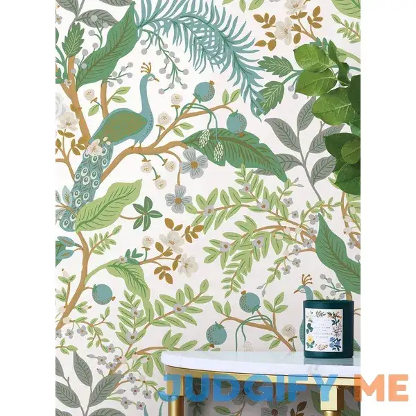 Rifle Paper Co. Peacock Garden Peel and Stick Wallpaper Rifle Paper Co. Peacock Garden Peel and Stick Wallpaper
