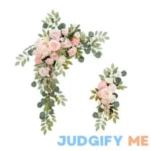 RESOYE Artificial Wedding Arch Flowers Kit 2 Pcs Garlands Silk Peony Flower Swag Welcome Sign Floral Garland Wreath for Ceremony Party Home