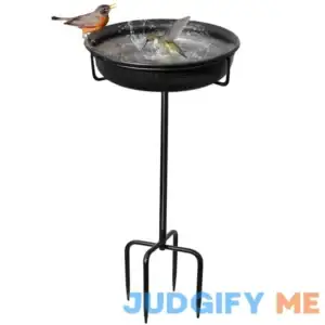 Yalinka 28In Freestanding Birdbaths Bowl Outdoor Free Standing Garden Bird Bath Bird Feeder Bowl with Metal Stake