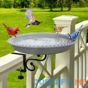 Bird WISH Deck Mounted Bird Bath Weather Resistant Attract Birds with Adjustable Clips Deck Bird Bath for Outdoor Garden Patio Deck Decoration