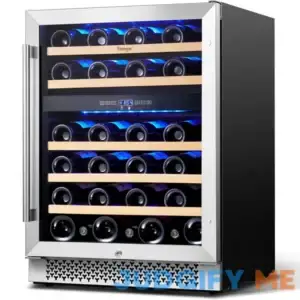 Yeego 24 in. Dual Zone 46-Bottles Built-in or freestanding Wine Cooler Refrigerator Frost Free YEG-WD24-LS