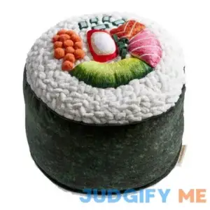 Round Embroidered Maki Sushi Shaped Throw Pillow by World Market