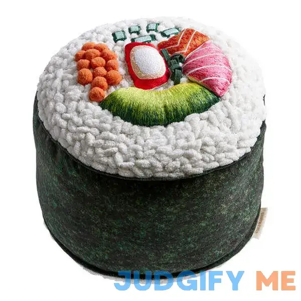 Round Embroidered Maki Sushi Shaped Throw Pillow by World Market Round Embroidered Maki Sushi Shaped Throw Pillow by World Market