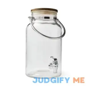 Better Homes & Gardens Clear 1.5 Gallon Glass Beverage Dispenser with Wood Lid