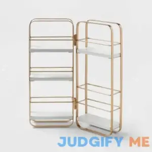 Brightroom Foldable Organizer Shelf Countertop Brass