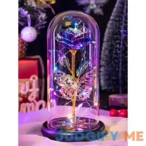 Pusuny Mothers Day Gifts For Mom Galaxy Glass Rose Flower Forever Eternal Crystal Light Up Rose in Glass Dome with Butterfly Birthday Gifts