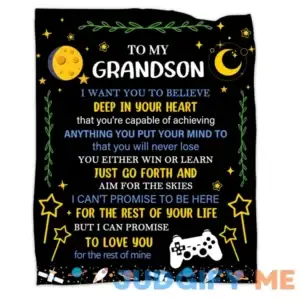 NVDOXSA Grandson Blanket Gift Letter Blanket Gift to My Grandson