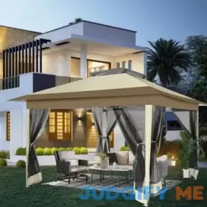 Cobizi 12'x12' Pop-up Gazebo Patio Gazebo Outdoor Gazebo Canopy with Mosquito Netting Patio Tent Backyard Canopy with 2-Tiered Vented Top 3 Adjustable