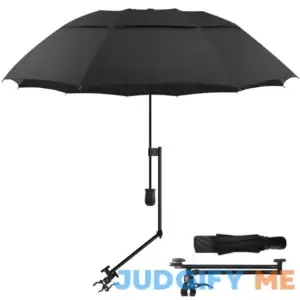 HOBVO UPF 50+ Golf Umbrella with Adjustable Universal Clamp Portable Umbrellas for Rain