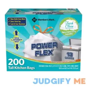 Member's Mark Power Flex Tall Kitchen Drawstring Bags