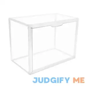 GUDEMAY Clear Stackable Plastic Storage Bins with Magnetic Lid