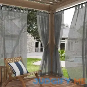 No. 918 Amina Open Weave Indoor/Outdoor Sheer Tab Top Curtain Panel