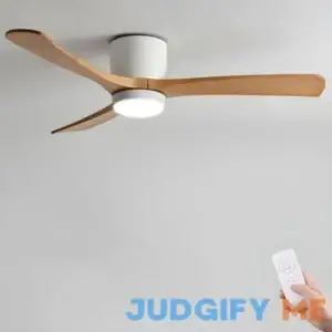 Nordic Wooden Ceiling Fan Light Fixture Minimalist LED Ceiling Lamp for Bedroom - 110V-120V White Third Gear Dimming 36"