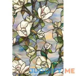 Artscape Star Magnolia 24-in x 36-in Star Magnolia Stained Glass Applique Window Film | 01-0719